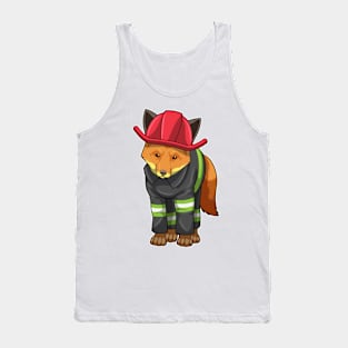 Fox as Firefighter with Helmet Tank Top